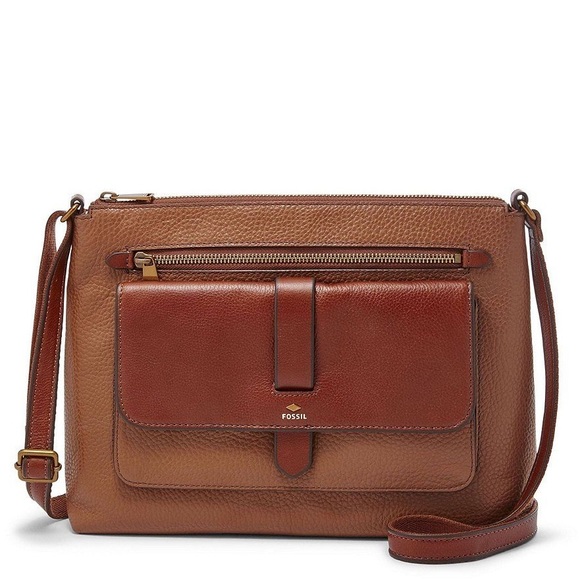 FOSSIL Kinley crossbody brown leather bag